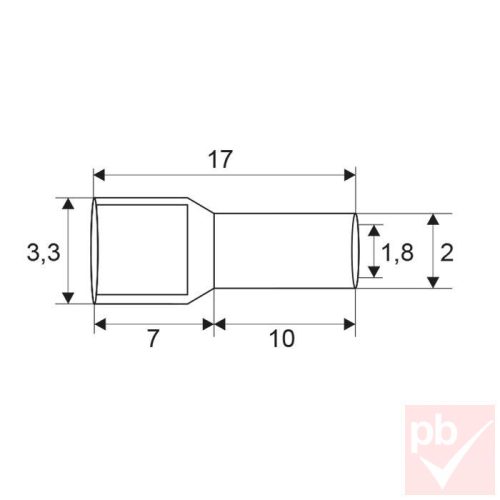 Érvéghüvely szigetelt 1.5mm² fekete (10mm)