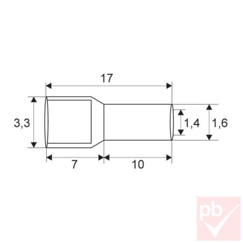 Érvéghüvely szigetelt 1.5mm² fekete (8mm)