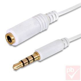   Jack hosszabbító kábel 3.5mm 4p. 0.5m fehér (Delock 84717)