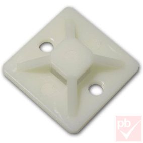   Kábelrögzítő fül, műanyag, öntapadós/csavarral rögzíthető, 19x19mm, kötegelőhöz