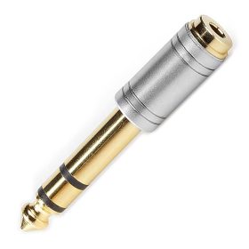   Audio átalakító, Jack 6.3mm sztereó dugó - Jack 3.5mm aljzat (aranyozott, prof.)