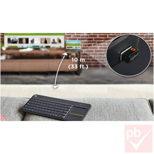 Logitech K400 Plus Touch vezeték nélküli billentyűzet