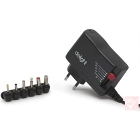   Univerzális tápegység, 3/4.5/5/6/9/12V DC, 2500mA, 6db csatlakozóval