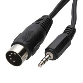   DIN-Jack audio összekötő kábel, DIN 5p. 180° dugó - 3.5mm sztereó jack dugó 1.2m