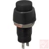 Nyomógomb, kerek, 1 körös, 2 láb, fekete, 250V 2A