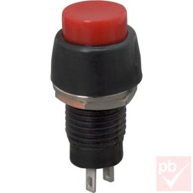   Nyomókapcsoló, 1 körös, 2 állású, 2 láb, kerek, piros, 250V 2A