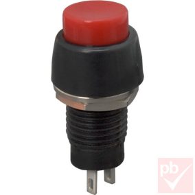   Nyomókapcsoló, 1 körös, 2 állású, 2 láb, kerek, piros, 250V 2A