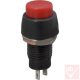 Nyomókapcsoló, 1 körös, 2 állású, 2 láb, kerek, piros, 250V 2A