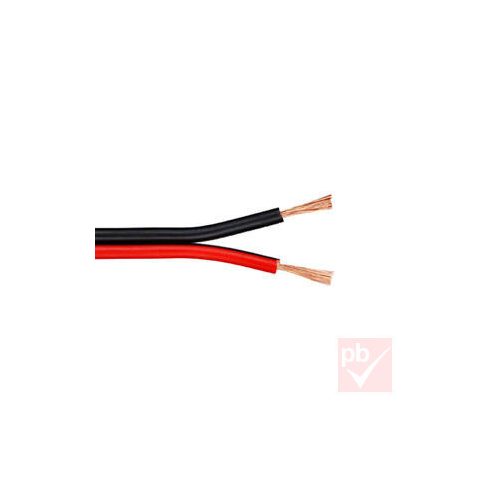 Hangfal kábel 2x0.35mm², piros-fekete, réz