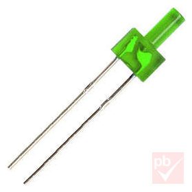 LED, 2mm, zöld, 68-100mcd, 1.8-2.6V
