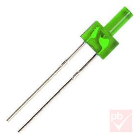 LED, 2mm, zöld, 68-100mcd, 1.8-2.6V