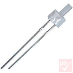 LED, 2mm, hideg fehér, 500-750mcd, 2.8-3.6V