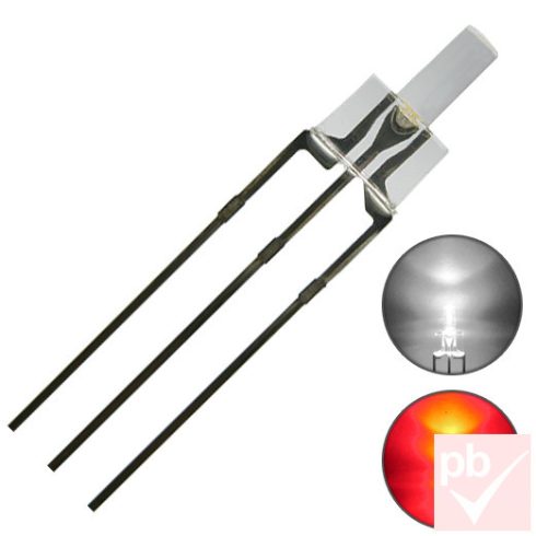 LED, 2mm, piros/hideg fehér, 500-750mcd, 1.8-2.6/2.9-3.6V