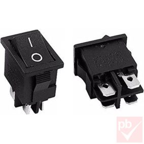   Billenő kapcsoló, szögletes, fekete, világítás nélkül, 2 körös, 2 állású, 12x19