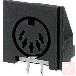 DIN aljzat, panelbe, 5-pin, 180°