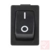 Billenő kapcsoló, szögletes, fekete, világítás nélkül, 1 körös, 2 állású, 2 láb, 12x19mm