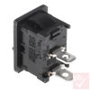 Billenő kapcsoló, szögletes, fekete, világítás nélkül, 1 körös, 2 állású, 2 láb, 12x19mm