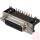 D-SUB csatlakozó, anya, 15 pin, 2 soros, 90°-os, forrasztható, ház nélkül