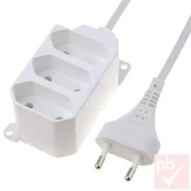   Hálózati elosztós hosszabbító, fehér, 3 euro aljzat, 5.0m (Jonex)