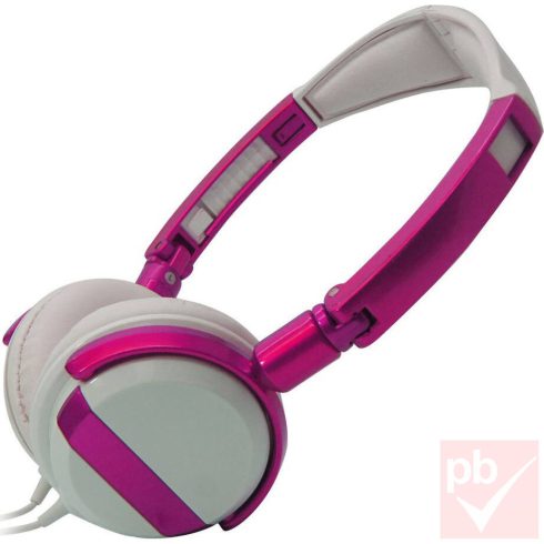 Vcom DE011 fehér-bíbor headset