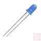 LED, 5mm, kék, villogó, 2180mcd, 5V, 30°, diffúz