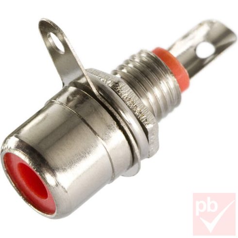 RCA aljzat, beépíthető, fém, piros