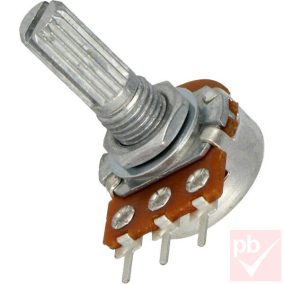   Potenciométer mono logaritmikus A100K (tengely: 6mm, recézett; teng. hossz: 18mm)