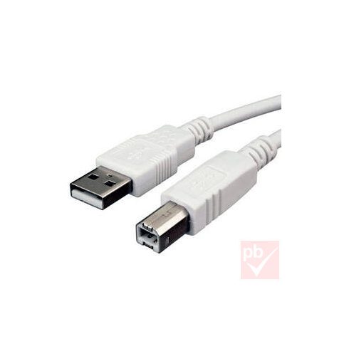 USB 2.0 A-B összekötő kábel 3.0m, réz