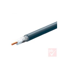 Koax kábel, RG6, 75ohm, 6.9mm, fekete, rézbevonatú acél