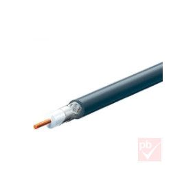 Koax kábel, RG6, 75ohm, 6.9mm, fekete, rézbevonatú acél