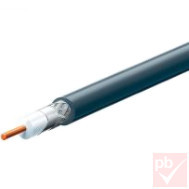 Koax kábel, RG6, 75ohm, 6.9mm, fekete, rézbevonatú acél