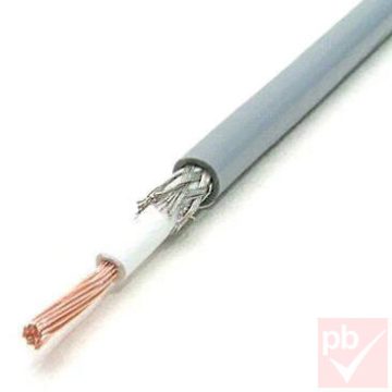 Tápkábel, árnyékolt, 1 eres (1x1mm²) szürke, réz