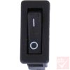 Billenő kapcsoló, szögletes, fekete, világítás nélkül, 1 körös, 2 állású, 19.4x7