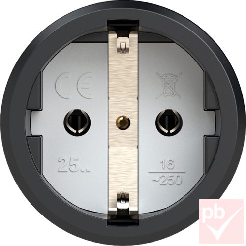 PCE 2510-S 230V szerelhető hálózati lengő dugalj, fekete