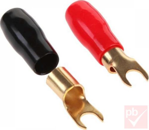 Kábelsaru, 5.5mm (M5) / 8.0mm, villás, szigetelt, fekete