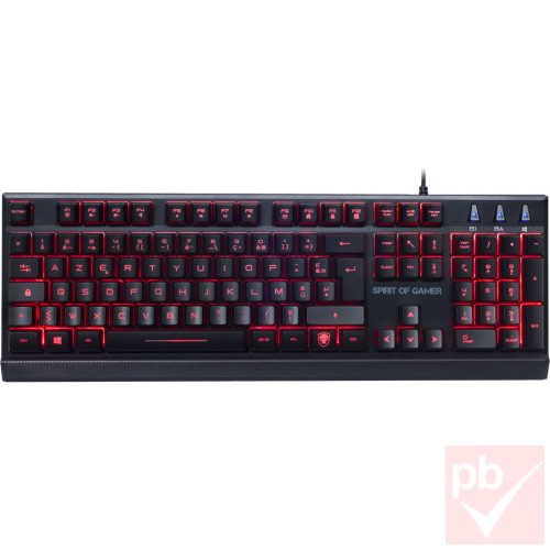 Spirit of Gamer ELITE-K10 USB billentyűzet (fekete, HUN)