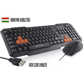 Logic LKM-201 USB billentyűzet + egér (fekete, HUN)