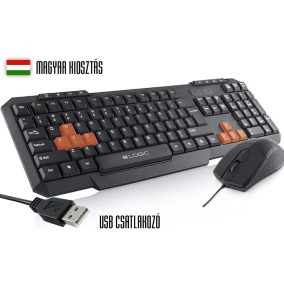 Logic LKM-201 USB billentyűzet + egér (fekete, HUN)