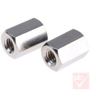   Távtartó, M3x15mm, nikkelezett réz, belső-belső menettel