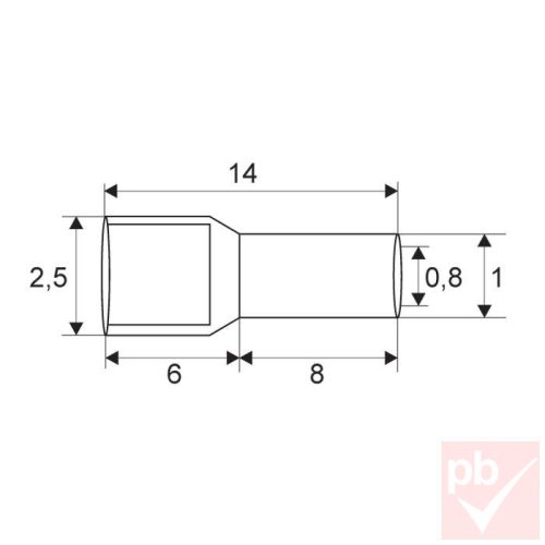 Érvéghüvely szigetelt 0.5mm² fehér