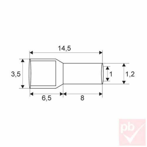 Érvéghüvely szigetelt 0.75mm² szürke