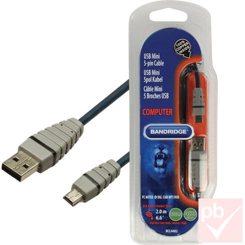 Bandridge BCL4402 USB - mini B kábel 2m
