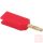 Banán dugó, lengő, 4mm, szögletes műanyag szigetelés, piros