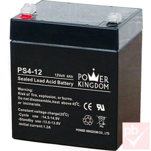 Power Kingdom PS4-12 akkumulátor (12V 4Ah)