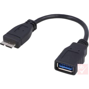 USB 3.0 OTG kábel (A aljzat - micro B dugó) 10cm
