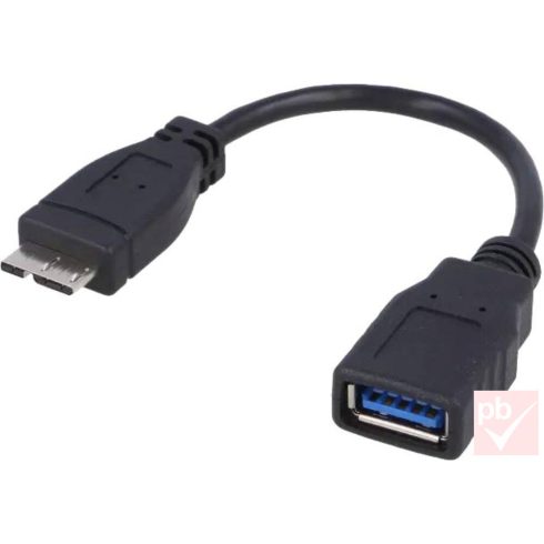 USB 3.0 OTG kábel (A aljzat - micro B dugó) 10cm