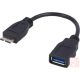 USB 3.0 OTG kábel (A aljzat - micro B dugó) 10cm