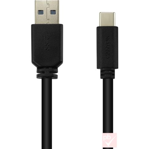 USB 2.0 A-C összekötő kábel, 1.0m, fekete