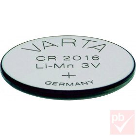   Varta CR2016 3V 90mAh gombelem BULK (átmérő: 20mm, vastagság: 1.6mm)