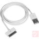 iPhone 3/4/4S Ipad 2/3 töltő és adatkábel (Apple Dock 30-pin) fehér, 1.2m
